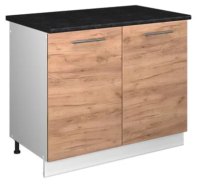 Produktbild von Spülenunterschrank Vicco Fame-Line Goldkraft Eiche/Weiß 100 cm, AP Anthrazit, Model 61908