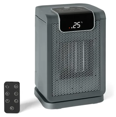 Produktbild von Keramikheizlüfter Heizlüfter Elektroheizung - 1800 W - 70° Schwenkfunktion - Grau - Für Räume bis 18 m²