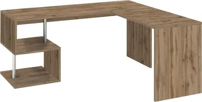 Produktbild von Schreibtisch Dmassaro, Eckschreibtisch mit PC-Halterung, Mehrzweck-Bürotisch, platzsparender Schreibtisch mit mehreren Positionen, 100 %  Italy, cm 160x60h78, Eiche