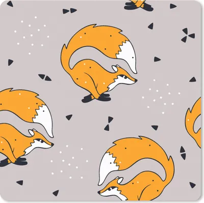 Produktbild von MuchoWow® Mauspad Mousepad Mädchen - Fuchs - Tiere - Muster - Mädchen - Kinder - Kinder 20x20 cm - Mousepads - Maus Mat - Pad - Mausunterlage - Desk Mat - Bureauartikeln