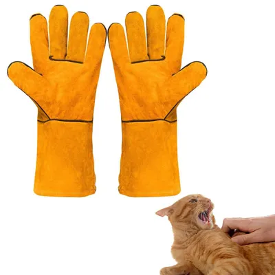 Produktbild von Bissfeste Handschuhe, Arbeitshandschuhe gegen Biss, Handschuhe für den Umgang mit Tieren, Gartenhandschuhe, schützen Ihre Hände vor Bissen, auch für die Gartenarbeit geeignet, 1 Paar, 30 cm