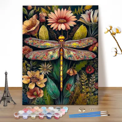 Malen nach Zahlen Set Libelle 40x50 cm für Erwachsene
