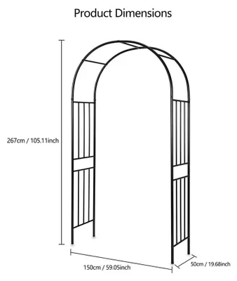 Immagine prodotto di Arco da giardino con struttura a griglia per piante rampicanti - Piccolo arco per rose, tipo pergola - Ideale per piante rampicanti - Decorazione per matrimoni e feste - Decorazione da esterno per giardino e vialetti