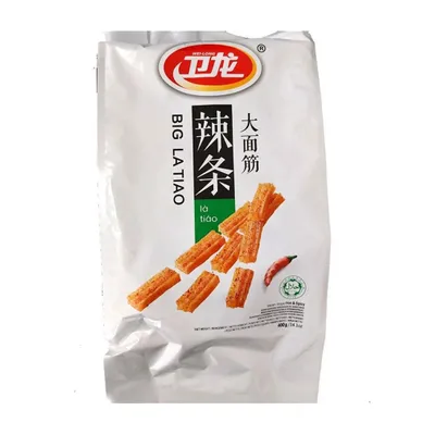A bag of Wei-Long Big Latiao snacks.