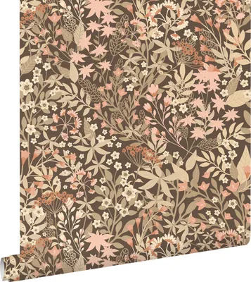 Zdjęcie produktu dla ESTAhome Tapeta kwiaty polne brązowymIróżowym 50 x 900 cm