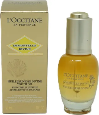Zdjęcie produktu dla L'Occitane Divine Youth Oil, 30 ml, Kobiety, Krem przeciwzmarszczkowy, Ujędrniający, Buteleczka z pompką, CAPRYLIC/CAPRIC TRIGLYCERIDE - HELIANTHUS ANNUUS (SUNFLOWER) SEED OIL - OCTYLDODECANOL -..., 1 szt.