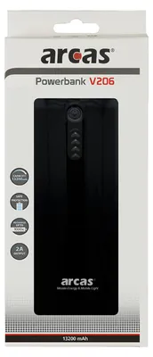 Immagine prodotto di Arcas 20730206 Powerbank V206 13000 mAh Nero/Bianco