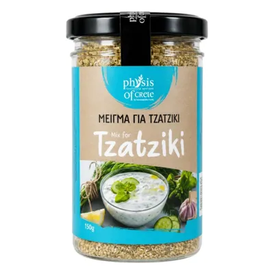 Physis of Crete Tzatziki Gewürzmischung im Glas auf weißem Grund