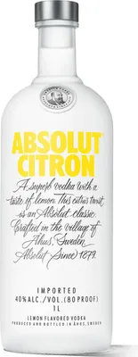 Produktbild von Absolut Vodka Citron, Wodka, Schnaps, Spirituose, Alkohol, Alkoholgetränk, Flasche, 40 %, 1 L, 70350600