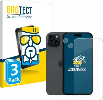Produktbild von 3x BROTECT Schutzglas für Apple iPhone 15 Plus (Display+Kamera) Schutzfolie Panzer Folie Glas Display Schutz klar