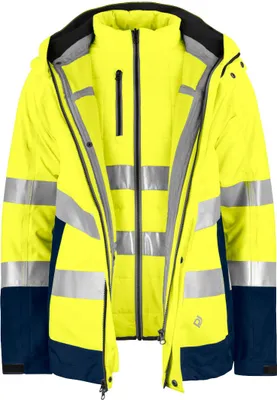 Produktbild von ProJob Reflektierende Jacke 6446 3in1 Gelb/Marine