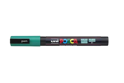 Obrázek produktu pro POSCA uni PC-3M, 1 kusů, Zelená, Kuličkový hrot, Černá, Zelená, Polyester, Polypropylen (PP), 0,9 mm