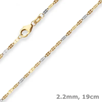 2-2mm-Armband-Tigeraugenkette-aus-375-Gold-gelb-weiß-19cm