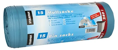 Obrázek produktu pro Papstar 12129, 240 l, Modrá, Lineární nízko-hustotní polyethylen (LLDPE), 1250 mm, 1000 mm, 15 kusů