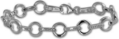 Image de SilberDream Bracelet 18,8cm 925 argent sterling rond blanc femmes bijoux SDA450W