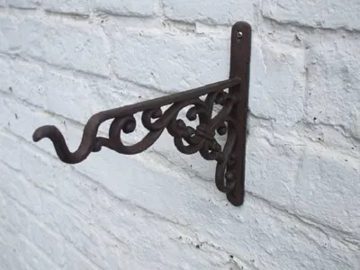 Produktbild von Wandkonsolen als Set, (2Stück),Haken,Regalträger,Gusseisen, 20 cm set
