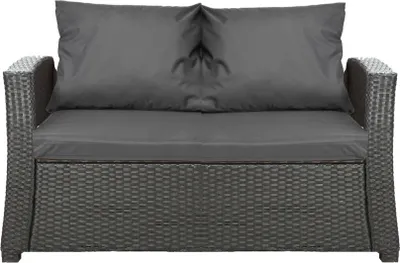 Produktbild von Gartensofa kissen für Polyrattan gartenmöbel Anthrazit | Sitzkissen 112x60x7, Rückenkissen 2*56x50 | Gartenbankkissen | Kissen für rattansofa 2 sitzer