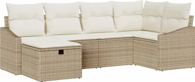 Image de vidaXL Ensemble de canapés avec coussins 7 pcs poly rotin