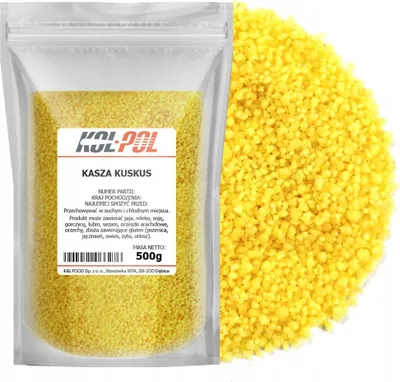 Zdjęcie produktu dla KASZA KUSKUS 500g Naturalna z pszenicy durum zdrowa wysoka jakość Kol-Pol