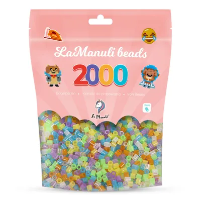 Produktbild von La Manuli 2000 Midi Bügelperlen Glitzer Ø 5 mm Perlen Steckperlen Beads
