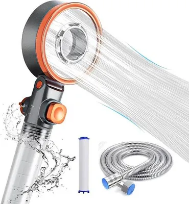 Produktbild von Douchekop mit Sprudler und Filter - wassersparend und Massagerfunktion