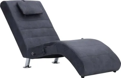 Produktbild von vidaXL Massage Chaiselongue mit Kissen Grau Wildleder-Optik