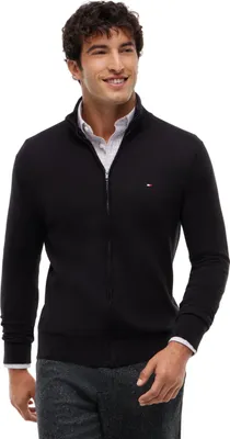 Produktbild von Tommy Hilfiger 8720637387924, Erwachsener, Männlich, Pullover, Schwarz, 1/4 Reißverschluss-Stehkragen, Langärmlig