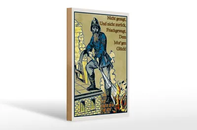 Produktbild von Holzschild Retro 20x30cm Feuerwehrmann nicht gezagt und