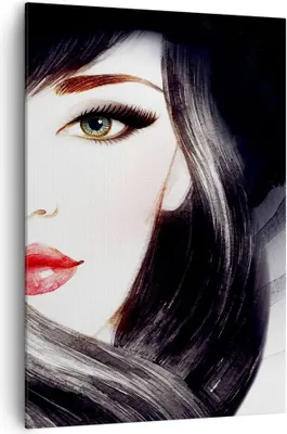 Produktbild von Bild auf Leinwand - Leinwandbild - Einteilig - Frau Gesicht - 70x100cm - Wand Bild - Wanddeko - Wandbilder - Leinwanddruck - Kunstdruck - Wanddekoration - Leinwand bilder - Wandbild - PA70x100-3779