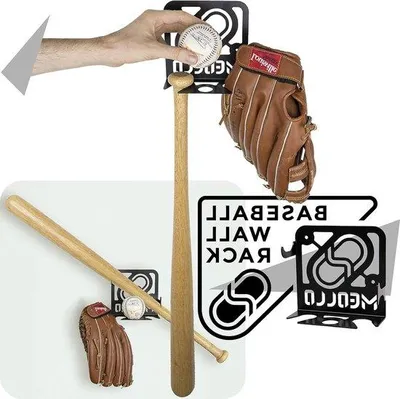 Produktbild von Famanu Wandhalterung für Baseballschläger - 100% Stahl, Schwarz