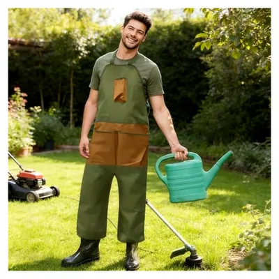 Produktbild von Gartenschürze mit Taschen, wasserdicht, für Damen und Herren, ideal für Gartenarbeiten