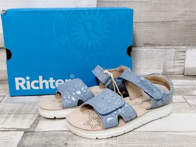 Produktbild von Richter Mädchen Sandale hellblau Glitzer mit Klettverschluss 27