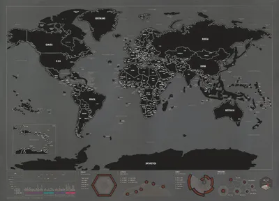 Obrázok produktu pre Stieracia mapa sveta Black