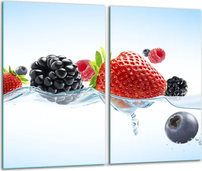 Produktbild von Herdabdeckplatten 2 teilig 30x52 Glaskeramikfeld Abdeckung Glas Obst