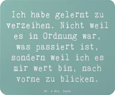Produktbild von Mr. & Mrs. Panda Mauspad Spruch Vergebung und Neubeginn - Meeresbrise - Geschenk, Mousepad, Mouse Pad, inspirierend, Gefühle, Zitat, Motivation, laptop, Gefühl, pc