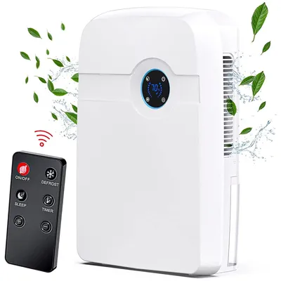 Produktbild von Neuer Luftentfeuchter für zu Hause, kompakt, effektiv gegen Feuchtigkeit und Schimmel, sorgt für frische Luft – 45 Fernbedienungs-Displaystil.
