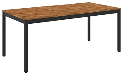 Produktbild von vidaXL Gartentisch Natürlich und Schwarz 147 x 88,5 x 75 cm
