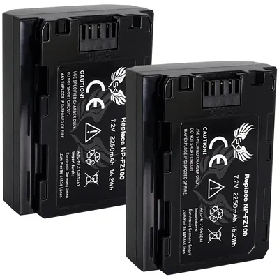 Produktbild von 2x SK Akku für Sony NP-FZ100 | 2250mAh | Alpha 9 A9 II A7 A7RM4 Ilce 6600 |65241