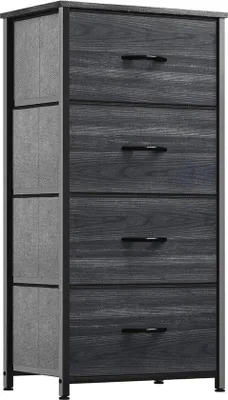 Produktbild von Famanu Kommode mit 4 Schubladen - Stoffdressoir mit Metallrahmen