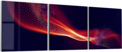Produktbild von DEQORI Glasbild Echtglas 3x50x50 cm 'Gepunkteter Farbeffekt' Wandbilder XXL groß