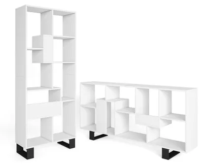Bücherregal Industrie-Design 174x67x31 cm Weiß Melamin
