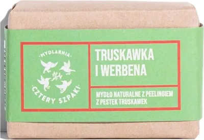 Produktbild von Mydlarnia Cztery Szpaki Exfolierende Naturseife Erdbeere & Eisenkraut, 110 g