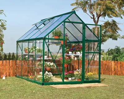 Produktbild von Palram Gewächshaus Hybrid 6x8 aus Aluminium in grün