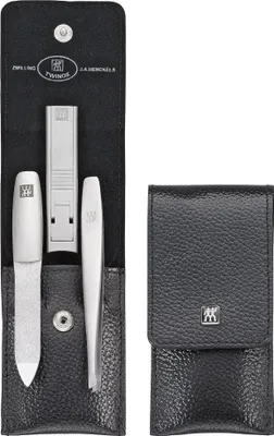 Zdjęcie produktu dla Zestaw do manicure ZWILLING Twinox 3 elementy czarne skórzane etui