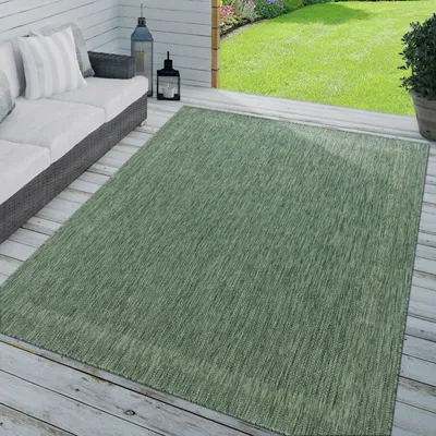 Produktbild von TT Home In-& Outdoorteppich Wetterfest Terrasse Küche Modern Mit Umrandung Unifarben Größe 80x150 cm