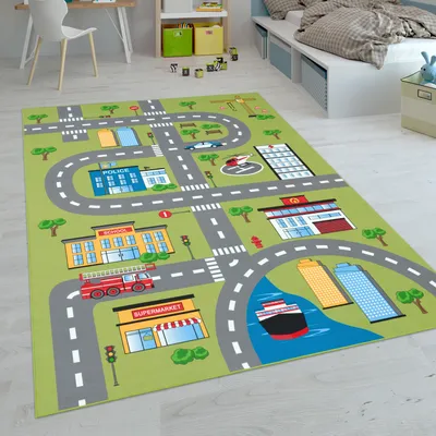 Produktbild von Kinder-Teppiche, Kurzflor-Teppiche für Kinderzimmer mit vers. Designs Spielteppiche Bunt Grösse 100x200 cm