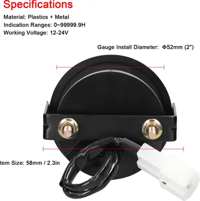 Zdjęcie produktu dla licznik motogodzin 52 mm, cyfrowy automatyczny licznik czasu LED, 12/24 V, do samochodów ciężarowych, statków, łodzi