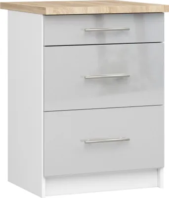 Produktbild von Küchenschrank AKORD OLIWIA S60 Weiß 60 cm Metallisch Glanz B60 x H85 x T46 cm