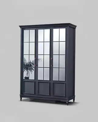 Produktbild von Schwarzer Kleiderschrank Design Schrank Luxus Einrichtung Schlafzimmer Möbel