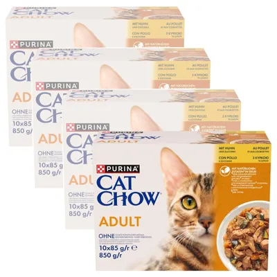 Produktbild von Purina Cat Chow Adult 40x85g Nassfutter für Katzen mit Huhn und Zucchini in Gelee